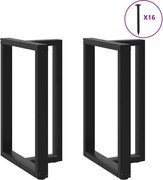 vidaXL Picioare de masă de bar în formă de T, 2 buc., negru, 60x35x(90-91) cm, oțel