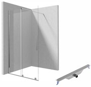 Set paravan dus sticla securizata walk-in, usa glisanta, 100x195 cm, Deante Prizma, cu rigola dus, iesire laterala, 700 mm, Cersanit Tako Slim