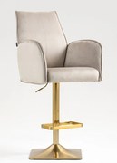 HR280KW Scaun Latte din Catifea cu Bază Aurie
