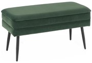 Bancă cu spațiu de depozitare VELVA 37x78 cm verde/negru