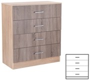 Comodă Miami cu 4 sertare 80x92 cm stejar York-stejar Sonoma