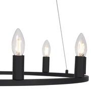 Lampa suspendată industrială neagră cu 9 lumini - Knight