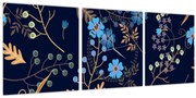 Tablou - Flori de toamnă (cu ceas) (90x30 cm)