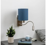 Lampă LED de perete Brilagi NUBILA 1xE27/25W/230V + LED/3W crom mat/albastru închis
