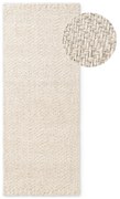 Covor tip traversă crem-fildeș țesut manual din amestesc de lână 80x200 cm Majoli – Elle Decoration