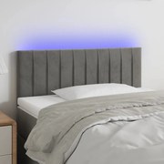 vidaXL Tăblie de pat cu LED, gri deschis, 80x5x78/88 cm, catifea