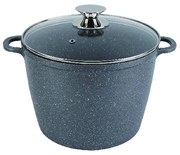 Oală din Aluminiu, 6 Litri, Termorezistentă, Interior din Granit (Anti-Aderent), Capac din Sticlă, Bază 3 Straturi (Inducție), Gri