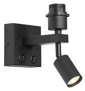 Lampa de perete moderna neagra cu lumina de citit - Brescia