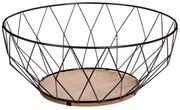 Coș de fructe, metal, negru, Ø 28 cm