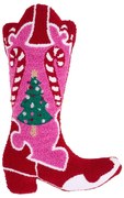 Pernă decorativă din material bouclé 48x35 cm cu model de Crăciun Santa's Howdy Christmas Boot – Catherine Lansfield