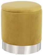 Taburet, catifea Velvet auriu/crom argintiu, DARON