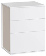 Noptieră RAMONA, 58x35x45 cm, alb mat/bej Vasagle