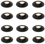 Set de 12 spoturi incastrate negre GU10 50mm - Gijs