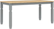 vidaXL Masă de sufragerie "Corona", gri 160x80x75 cm lemn masiv de pin
