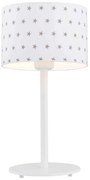 Veioza/Lampa de masa pentru camera copii MAGIC alba cu stele gri