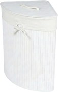 Coș de rufe colțar ARCO, bambus, 60 l, alb