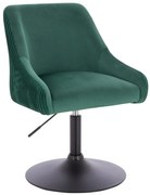 HR920N Scaun Verde din Catifea cu Bază Neagră