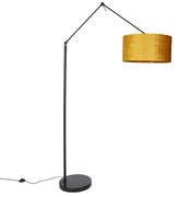 Lampă de podea modernă neagră cu abajur auriu 50 cm - Editor