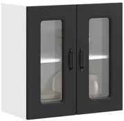 vidaXL Dulap de bucătărie cu ușă din sticlă „Kalmar” din lemn negru