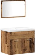 vidaXL Set de mobilier pentru baie 3 pcs Lemn Vechi Lemn compozit