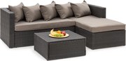 Blumfeldt Theia Lounge, set de mobilă pentru grădină, 5 perne, negru