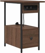 vidaXL Dulap de noapte Stejar închis 60 x 30 x 61 cm Lemn compozit