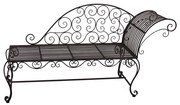 Bancă de grădină neagră/maro închis din metal Lamington – Garden Pleasure