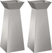 vidaXL Vază pe pilon 2 pcs Argintiu 40 x 40 x 100 cm