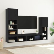 vidaXL Cabinet TV 4 pcs Stejar negru 40.5 x 30 x 102 cm Lemn compozit