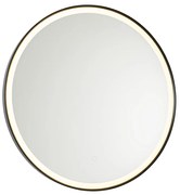Oglindă de baie neagră 70 cm incl. LED cu 3 trepte de intensitate cu atingere rotundă - Miral