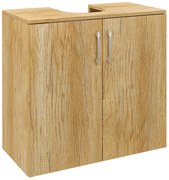 HOMCOM Mobilier de Baie Modern Sub Chiuvetă, Dulăpior Suspendat cu 2 Uși și 2 Rafturi, 60x30x60 cm, Lemn Natural | Aosom Romania