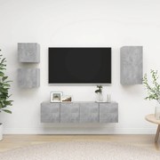 vidaXL Set de dulapuri TV, 5 piese, gri beton, lemn prelucrat