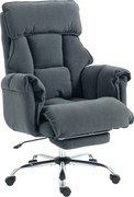 HOMCOM Scaun de birou rotativ reglabil pe înălțime cu suport lombar, suport pentru picioare, flanel Snow, 80 x 80 x 106-114 cm Gri închis | Aosom Romania