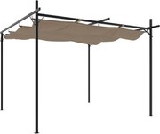 vidaXL Pergola cu acoperiș retractabil, gri taupe, 295x292x230 cm