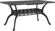 vidaXL Masă de grădină, negru, 150x90x72 cm, aluminiu turnat