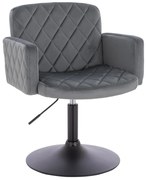 HR802N Scaun Grafit din Catifea cu Bază Neagră