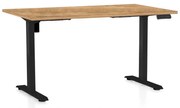 Masă înălțime reglabilă OfficeTech B, 120 x 80 cm, picioare negre, stejar auriu