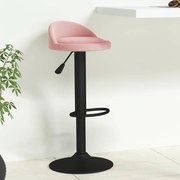 vidaXL Scaun de bar, roz, catifea
