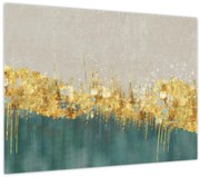 Tablou pe sticlă - Textura cu decor auriu (70x50 cm)