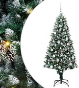 vidaXL Brad de Crăciun artificial Verde 180 cm PVC și Oțel și Plastic