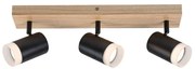 Plafoniera lemn stil nordic cu 3 spoturi Toras