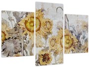 Tablou - Floarea-soarelui pe perete (90x60 cm)
