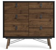 Comodă Tvilum Ry, 102x95 cm, maro închis-negru