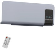 HOMCOM Ventilator Termic de Perete cu Temporizator 12h și 2 Moduri Gri | Aosom Romania