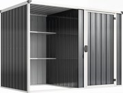 Outsunny Șopron de Grădină din Oțel Galvanizat, Ușă Blocabilă, 231 x 125 x 162 cm, Gri Închis | Aosom Romania