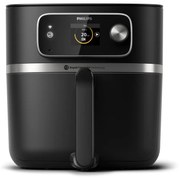 Friteuza cu aer cald Philips Combi XXL Connected Hot HD9880/90, 2200 W, 8,3 L, 40-200°C, 2 kg, 22 programe, Ecran TFT, Wi-Fi, Negru