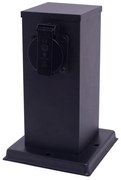 Stâlp de prize de exterior 1Z 230V IP44 20 cm negru