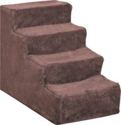 PawHut Scăriță pentru Câini Portabilă cu 4 Trepte, Scară pentru Animale Domestice, 60x35x44 cm, Gri Deschis | Aosom Romania