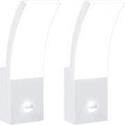 vidaXL Lămpi exterioare de perete LED/senzor 2 buc alb aluminiu turnat