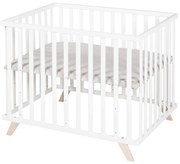 Țarc pentru copii alb din lemn masiv de fag 75x100 cm Lil Planet – Roba